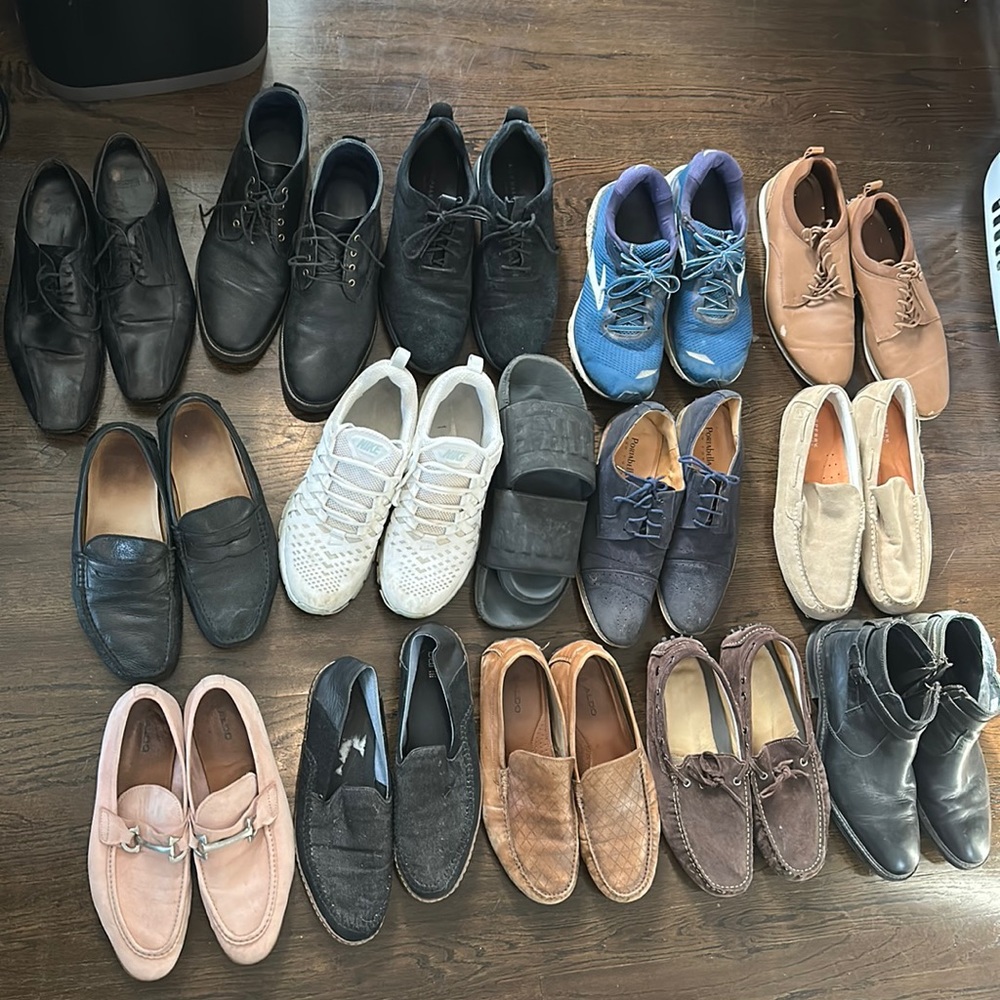 14 pairs of mends shoes size 11-12